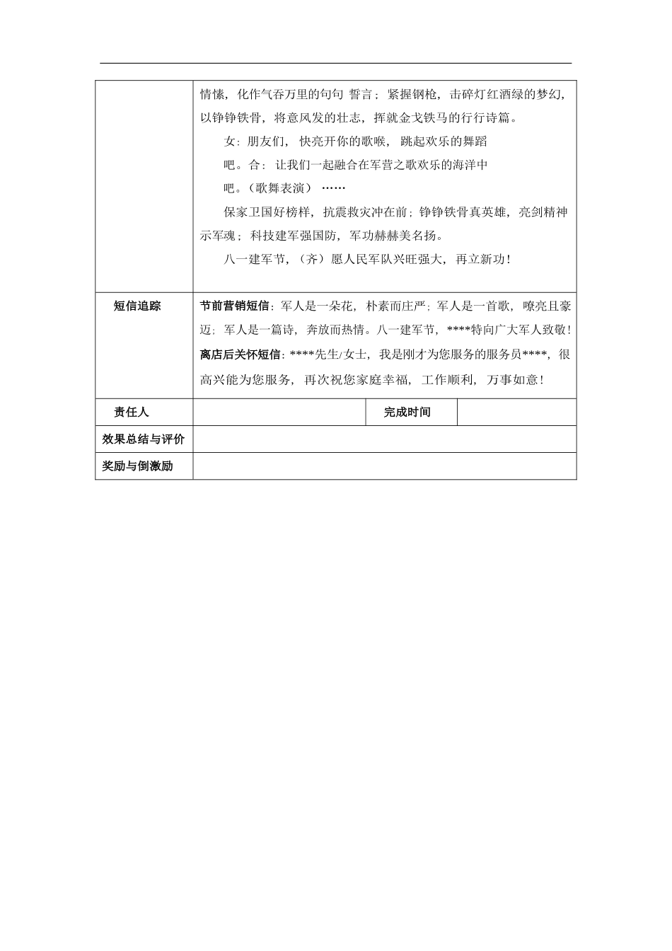 餐厅营销方案：建军节_第2页