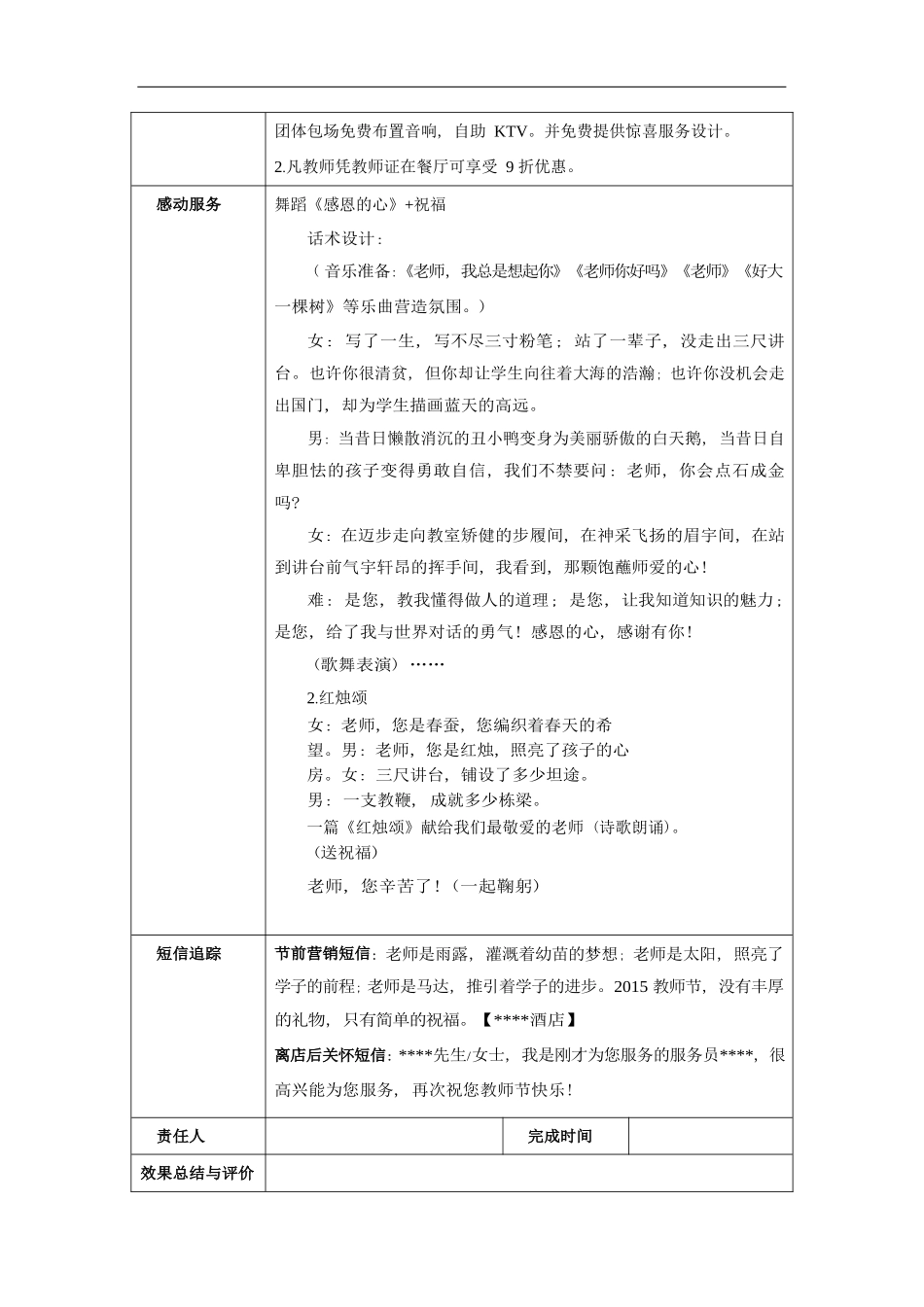 餐厅营销方案：教师节_第2页