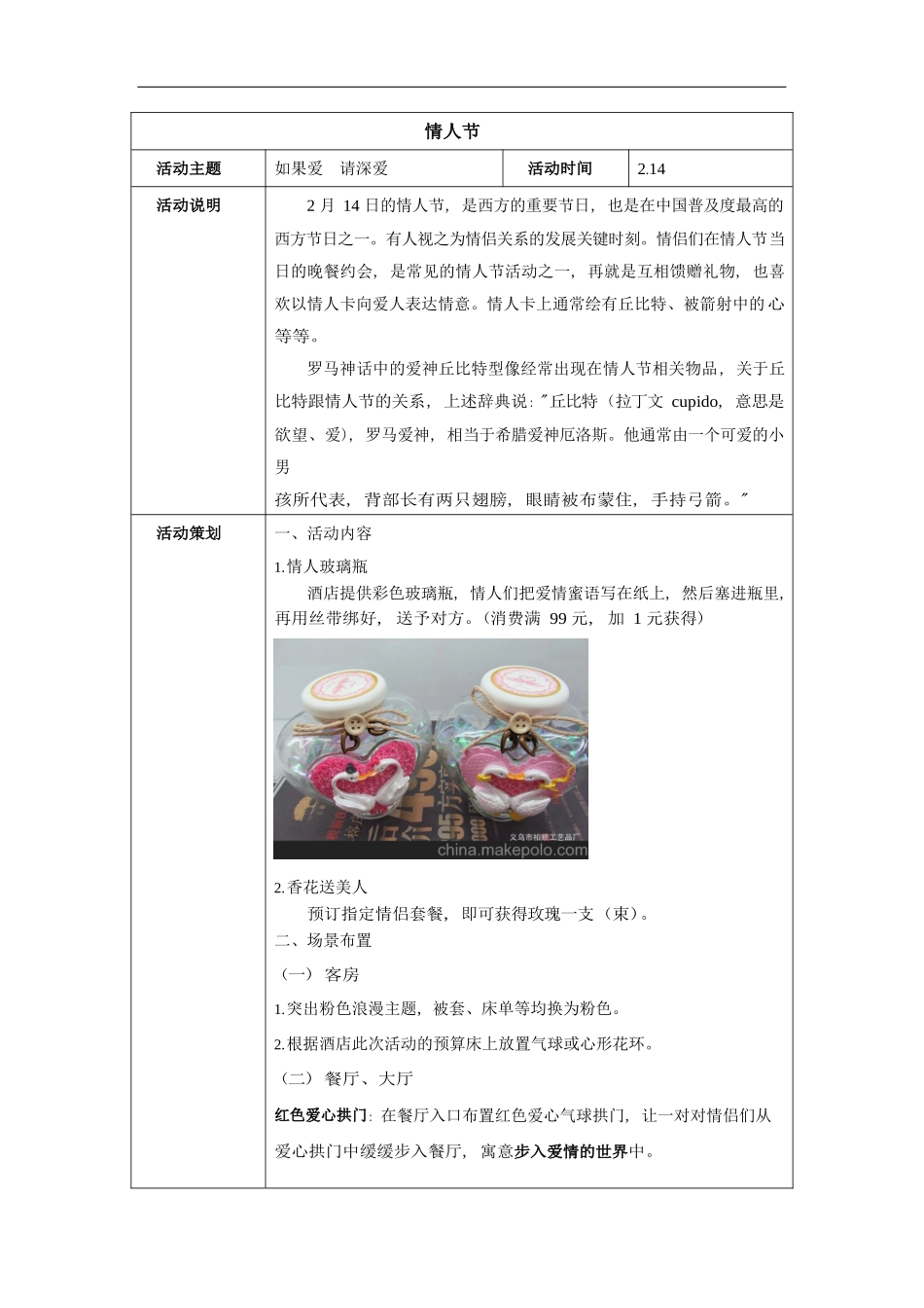 餐厅营销方案：情人节_第1页