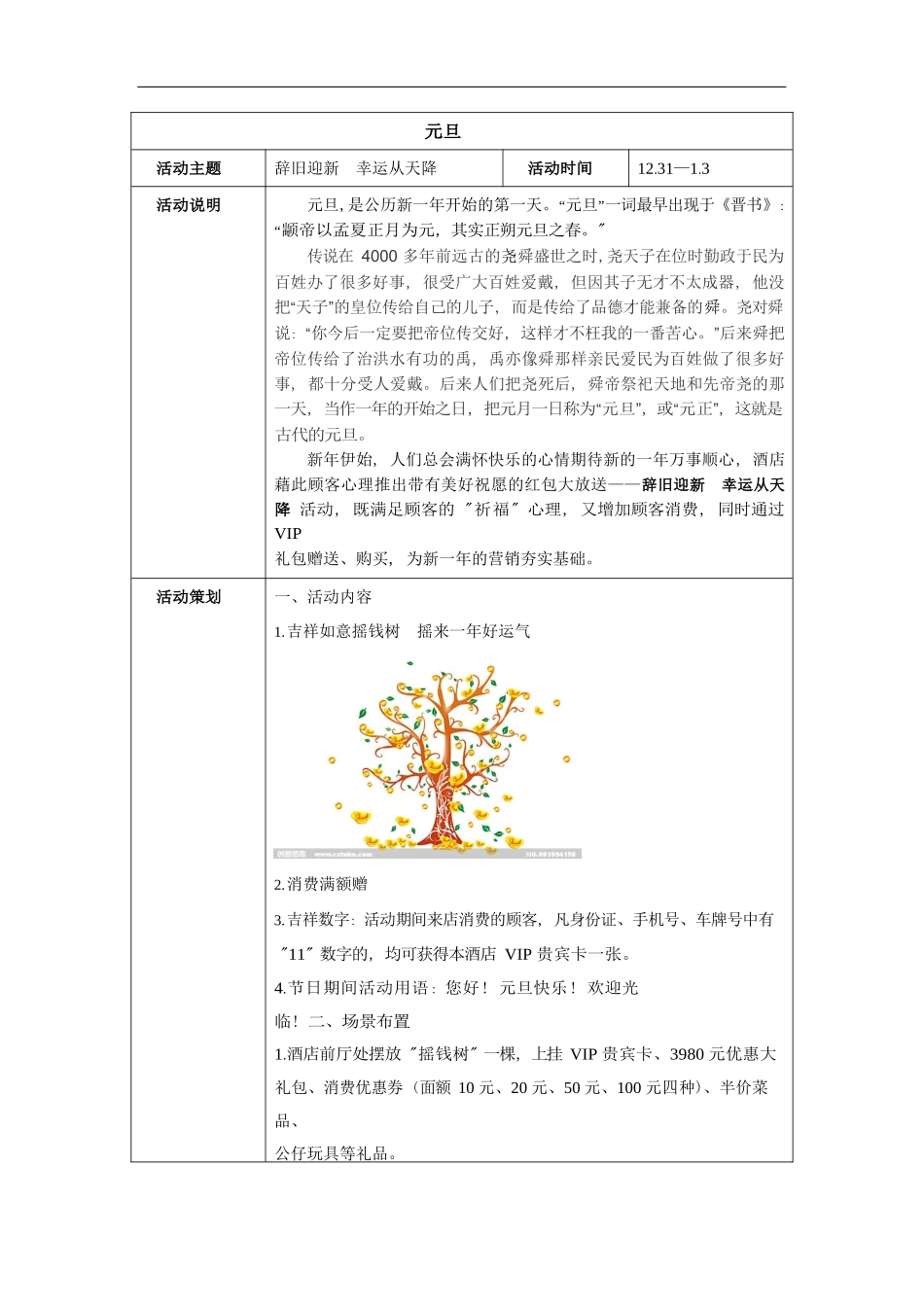 餐厅营销方案：元旦_第1页
