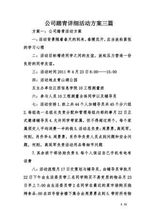 公司踏青详细活动方案三篇