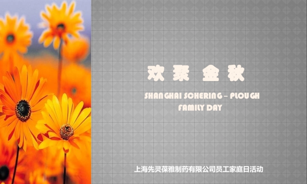 上海先灵葆雅制药家庭日活动策划方案