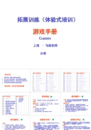 拓展训练热身游戏大全(团队建设必备)