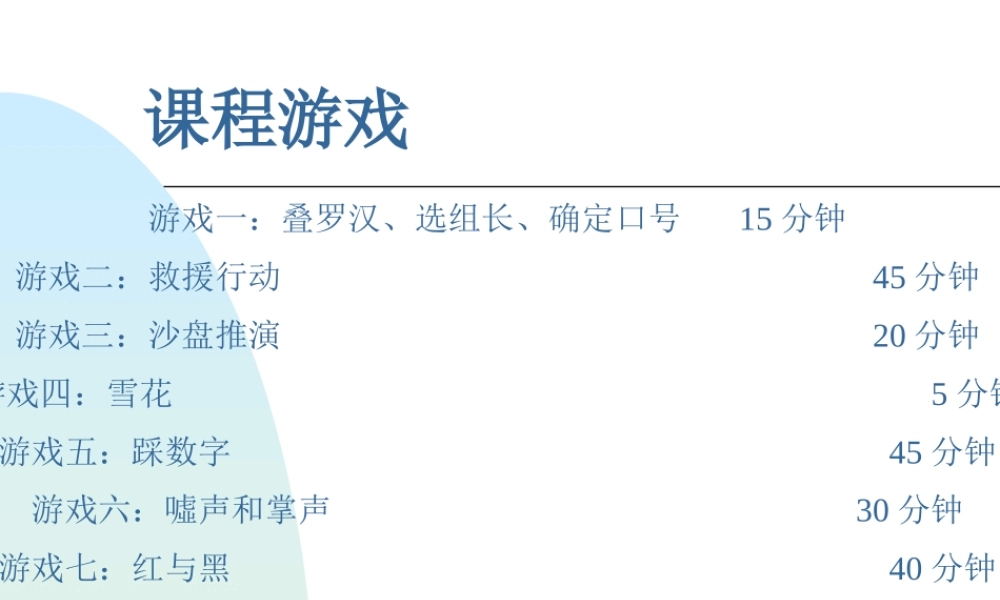 团队建设九大经典培训游戏.ppt
