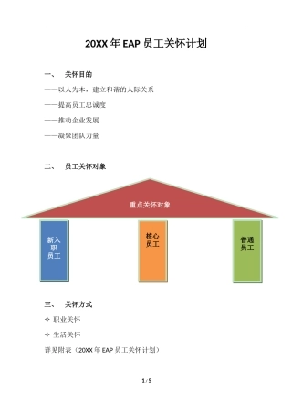 EAP员工关怀计划