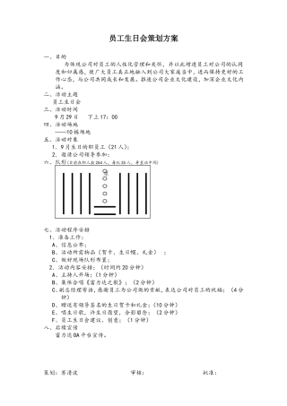 不花钱生日会方案