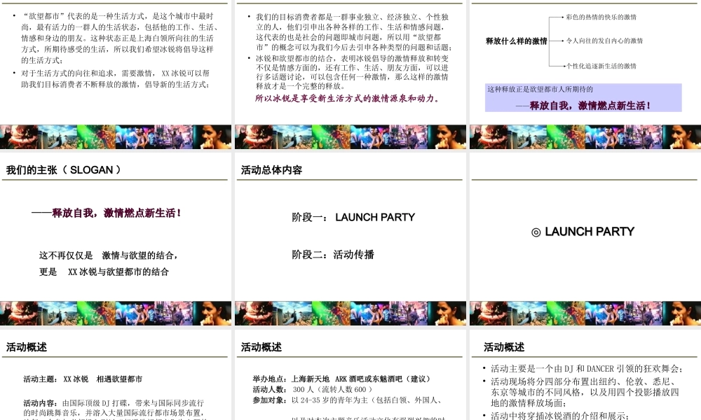 某酒类品牌的launch-party策划方案