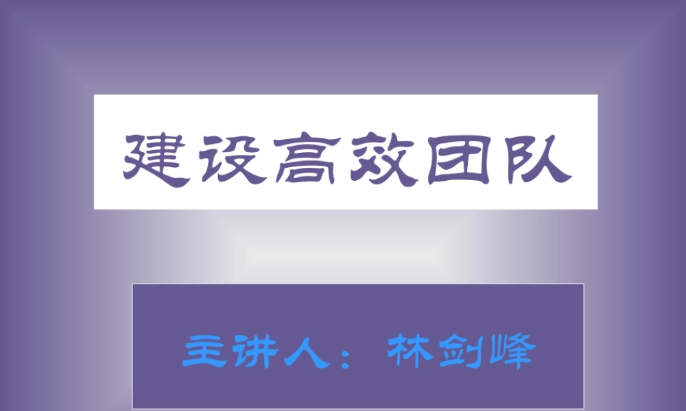 建设高效团队