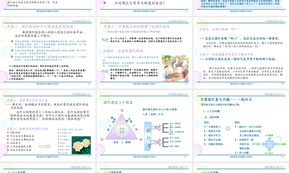 团队建设与沟通的方法技巧