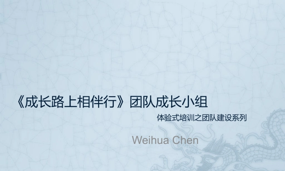 体验式培训之团队建设系列