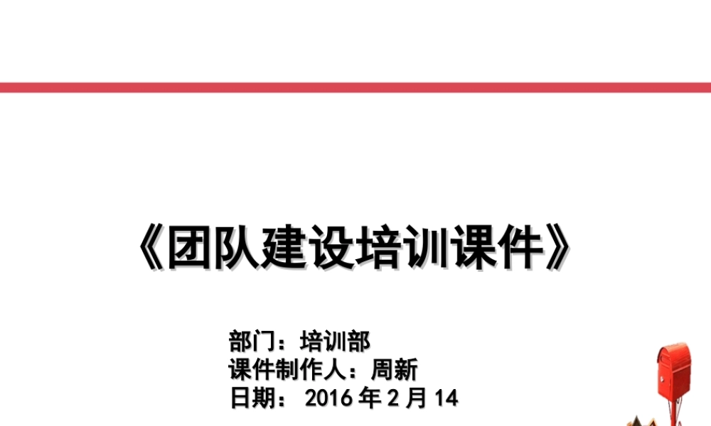 团队建设培训课件
