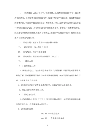 大学生春游策划-