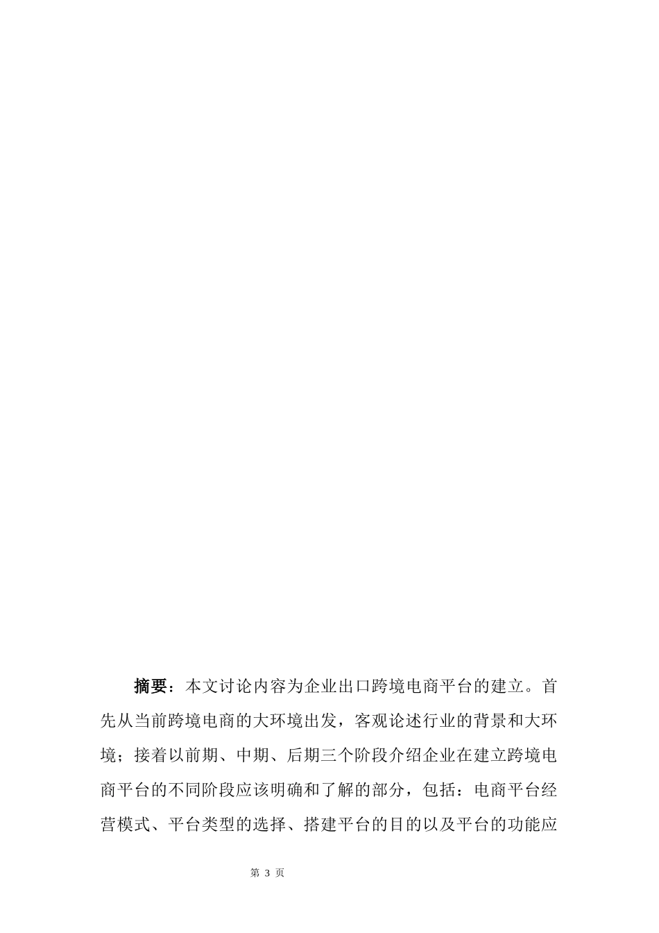 跨境电子商务运营商业计划书_第3页