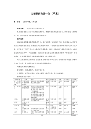 宝德新闻传播计划