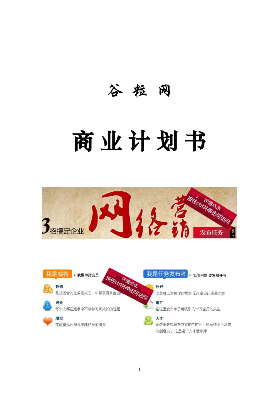 谷粒网商业计划书_第1页