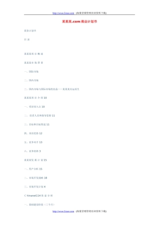 某网站商业计划书