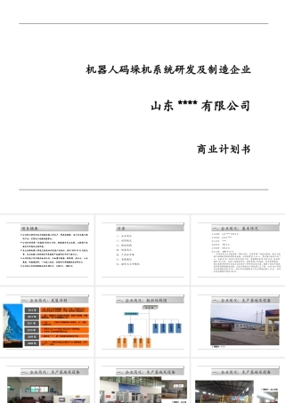 机器人项目商业计划书-