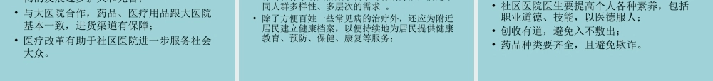 便民社区连锁医院创业计划书