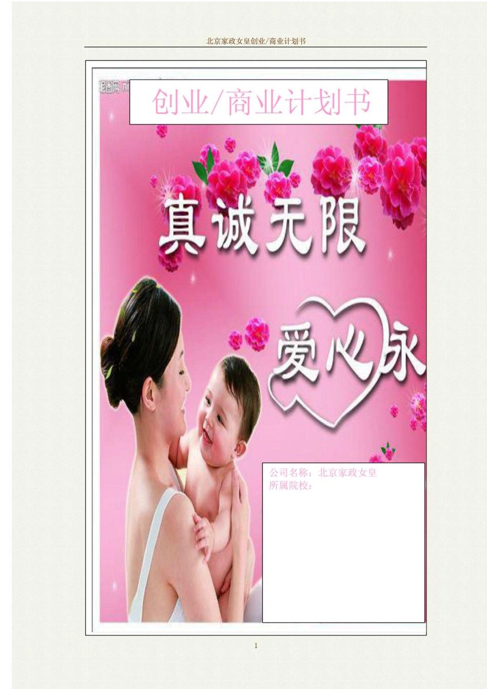 家政创业计划书_第1页