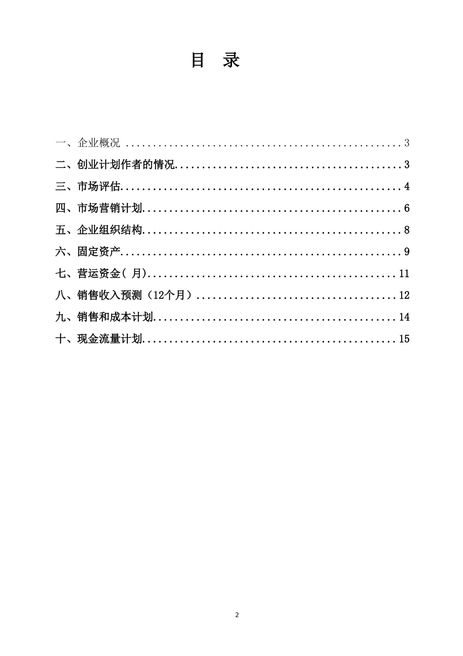 奶茶店创业计划(模板)有12个月表格_第2页