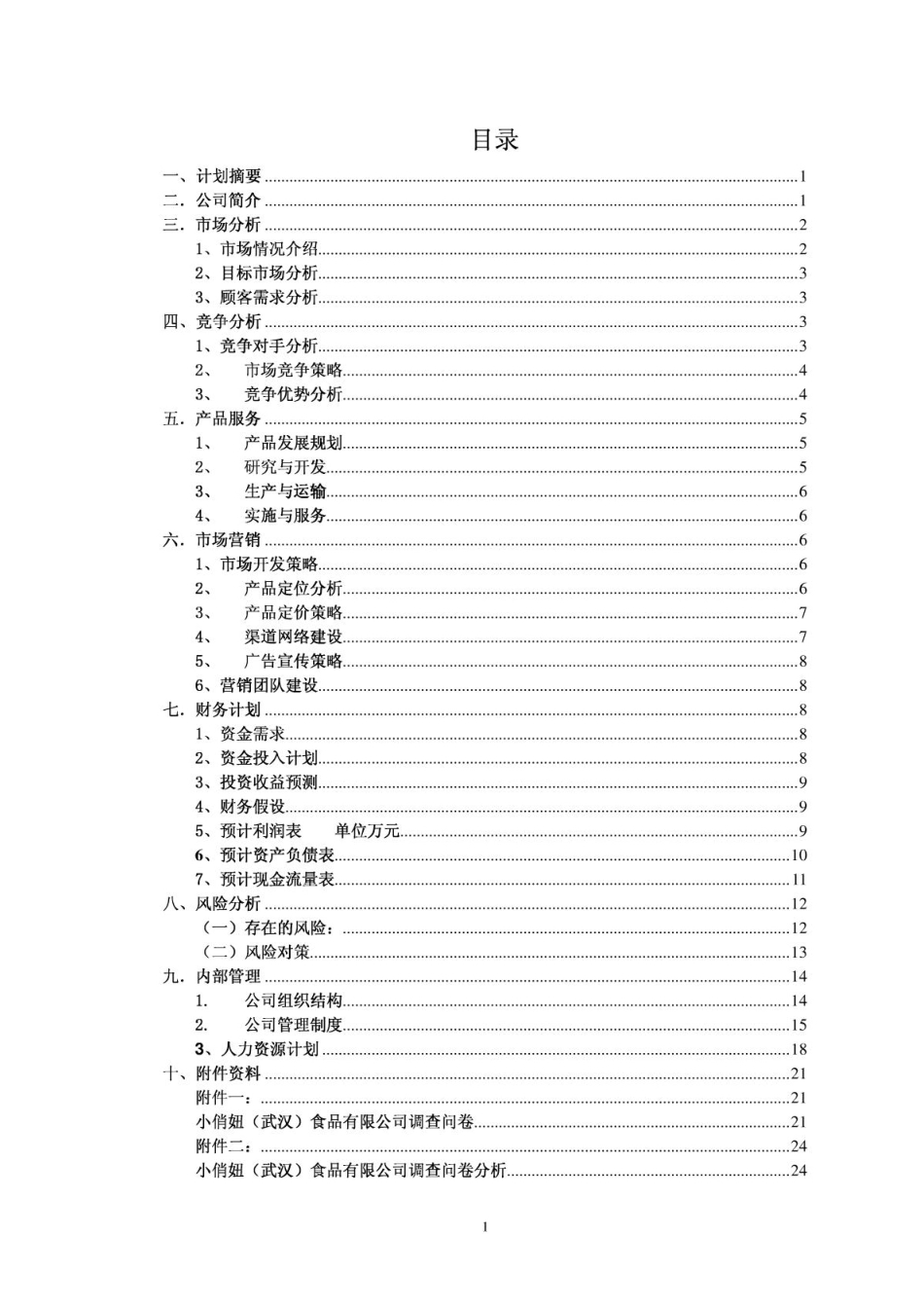 小俏妞食品有限公司创业计划书_第2页