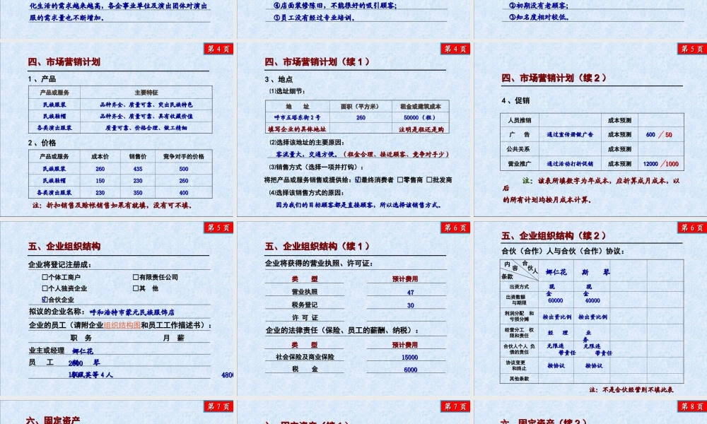 SYB创业计划书案例
