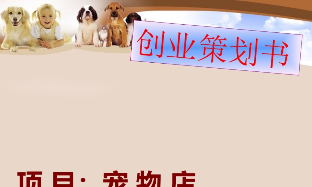 创业策划书：宠物店