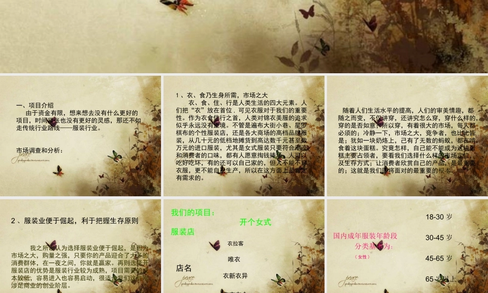 服装店创业计划书PPT(共-30张)