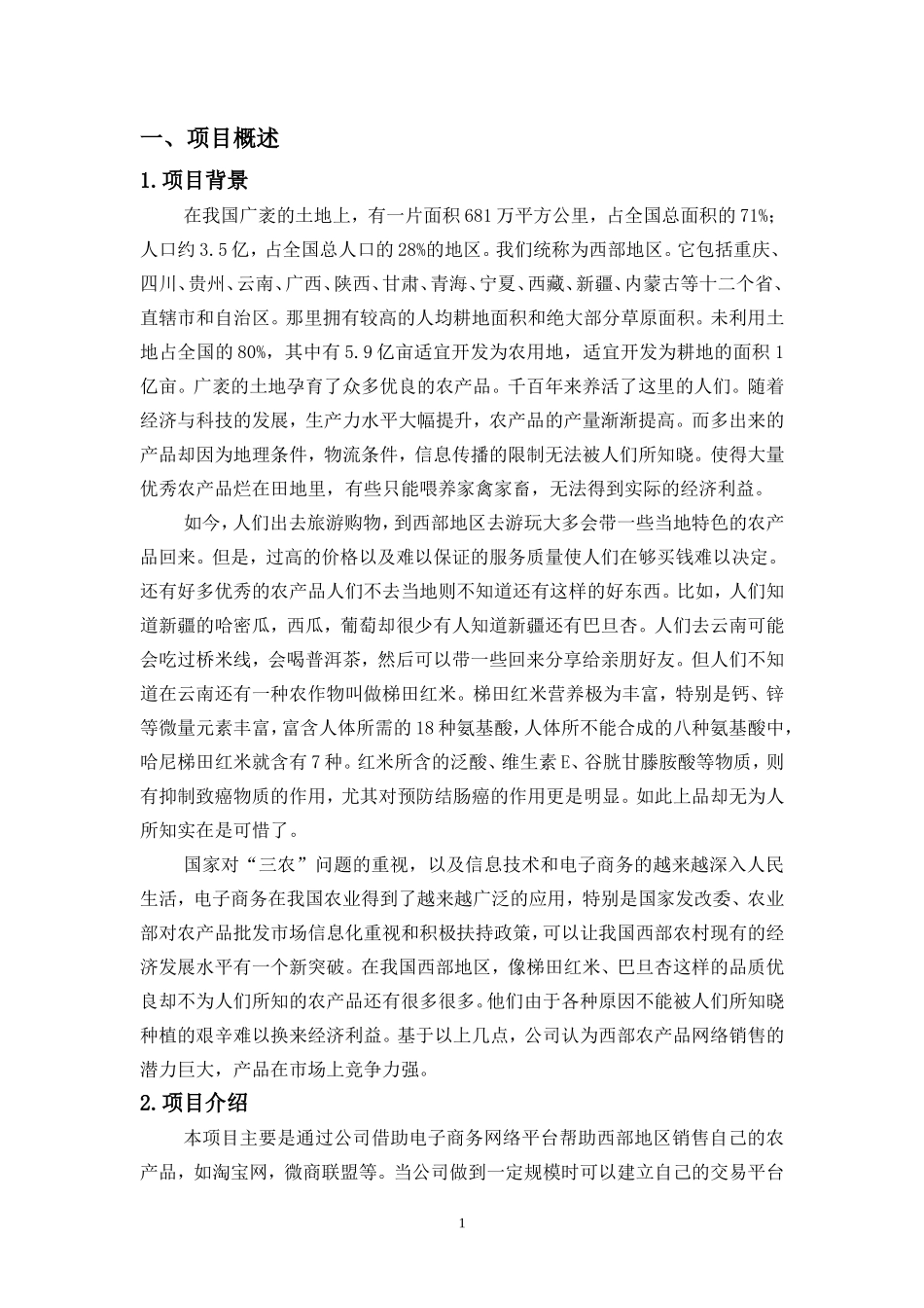 西部农产品电子商务应用创业计划书_第3页