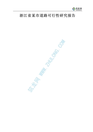 浙江省某市道路可行性研究报告