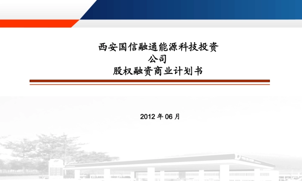 国信融通新能源投资公司融资计划书