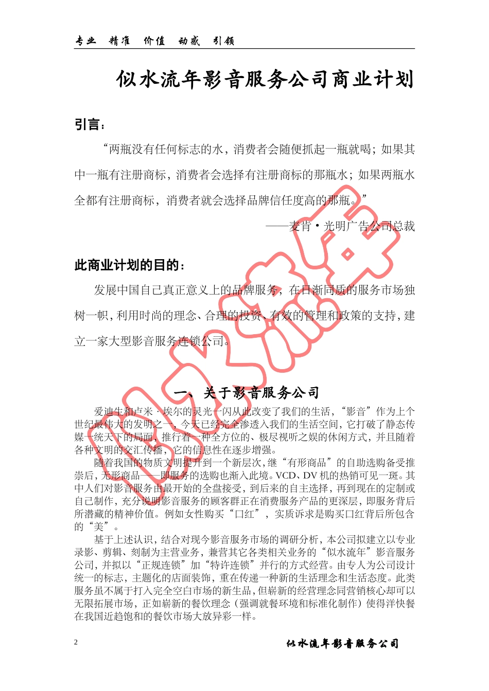 似水流年影音公司商业计划书_第2页
