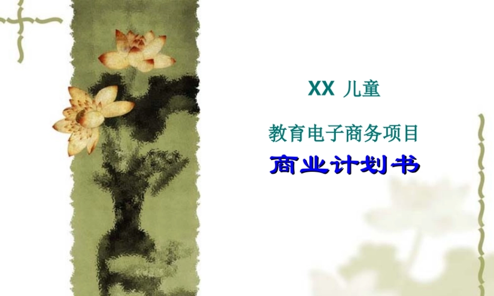 xx儿童教育电子商务项目商业计划书