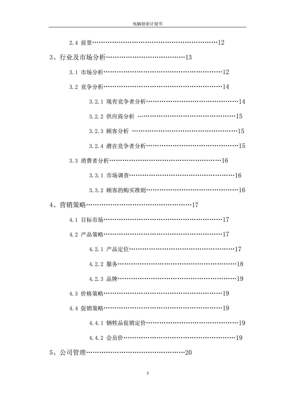 电脑创业计划书_第3页