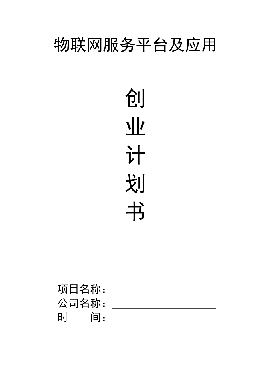 物联网创业计划书_第1页