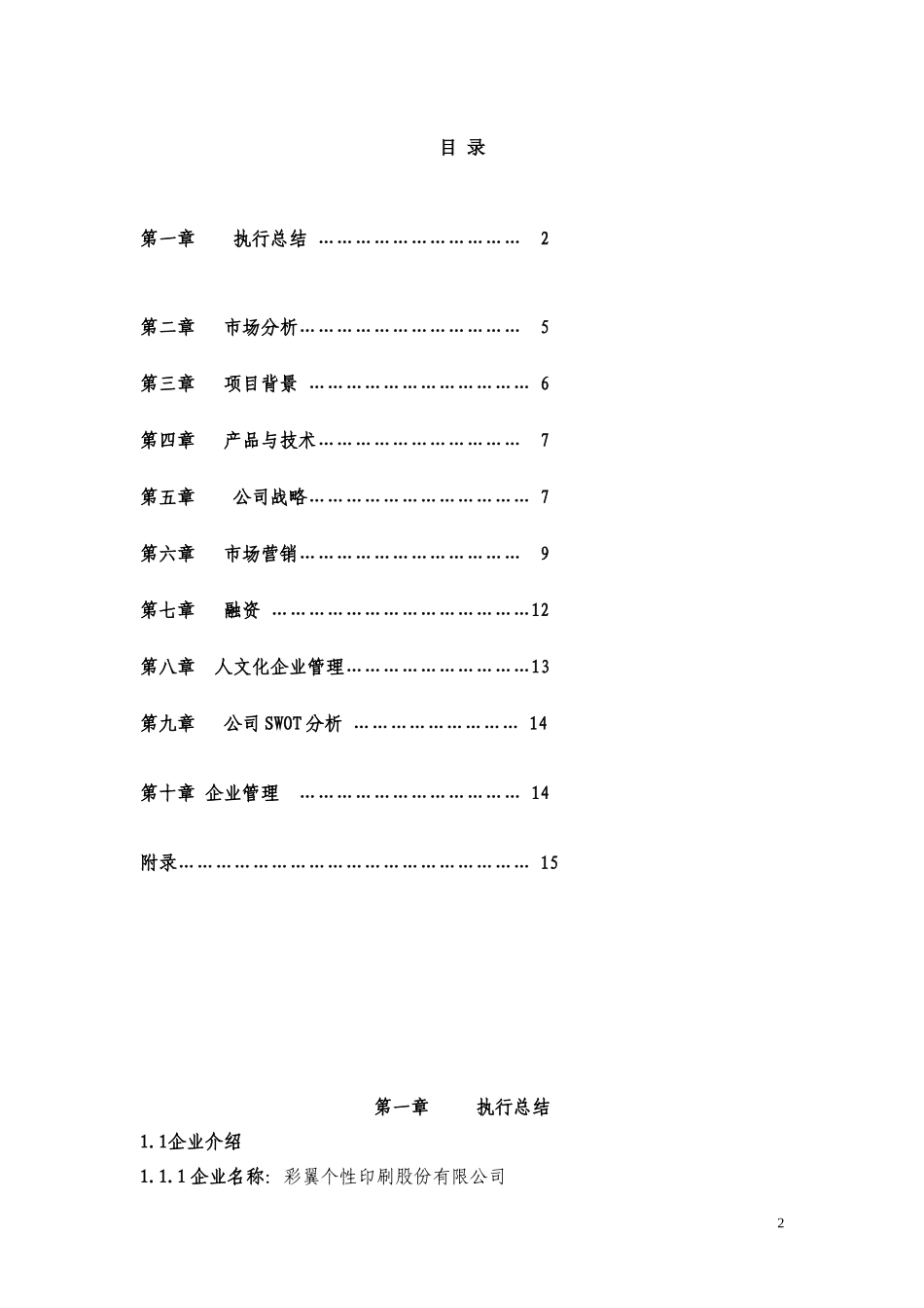 个性印刷店创业计划书_第2页