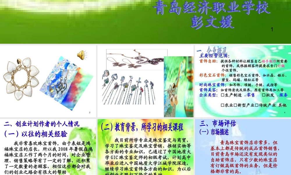 珠宝店创业计划书