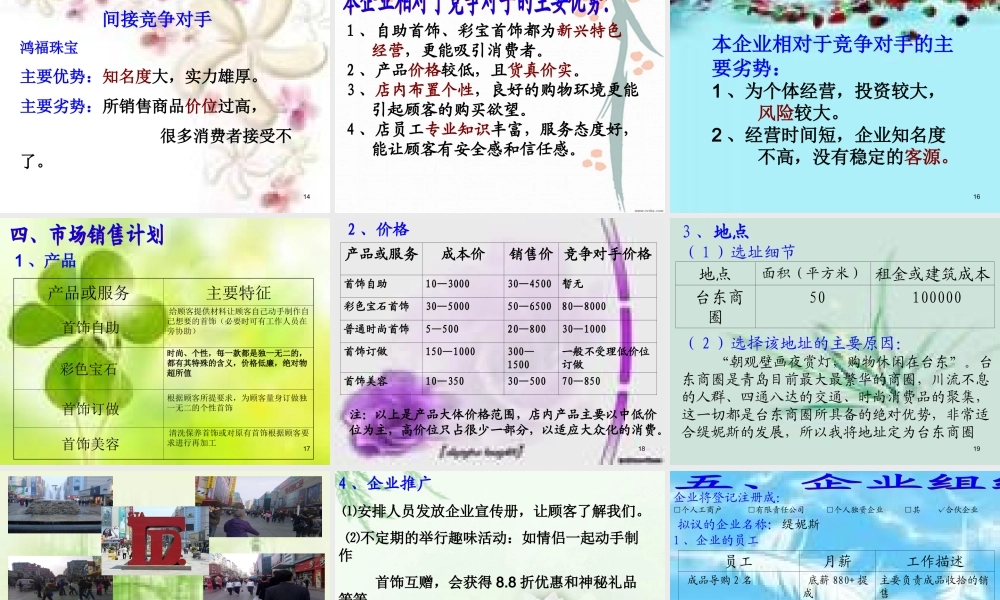珠宝店创业计划书