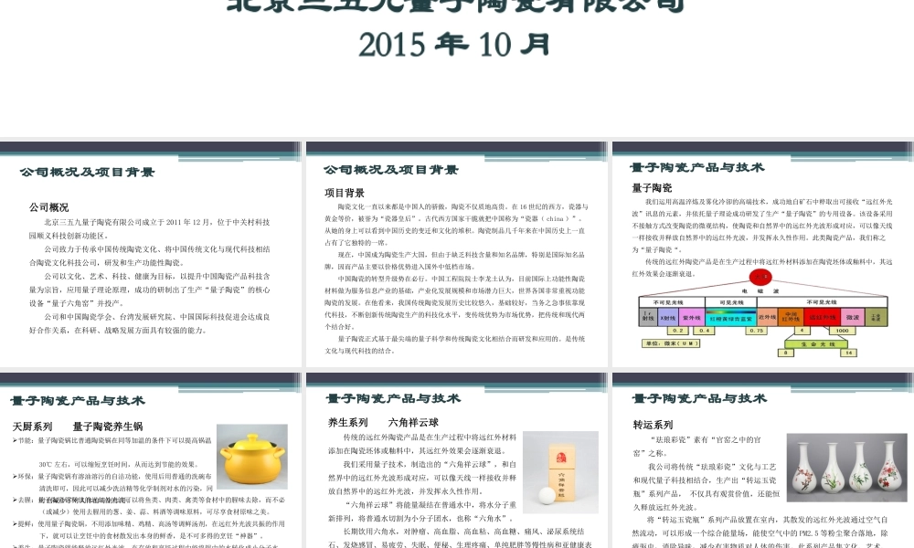 量子陶瓷融资商业计划书