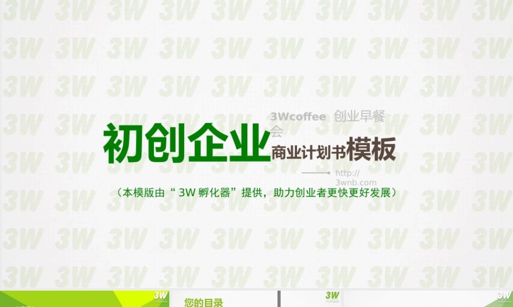 3W孵化器初创企业商业计划书模板