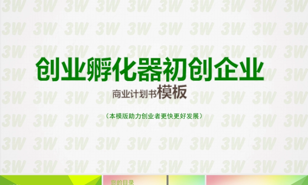 2018年最新初创企业商业计划书模板