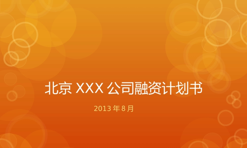 北京某公司商业计划书(范本)