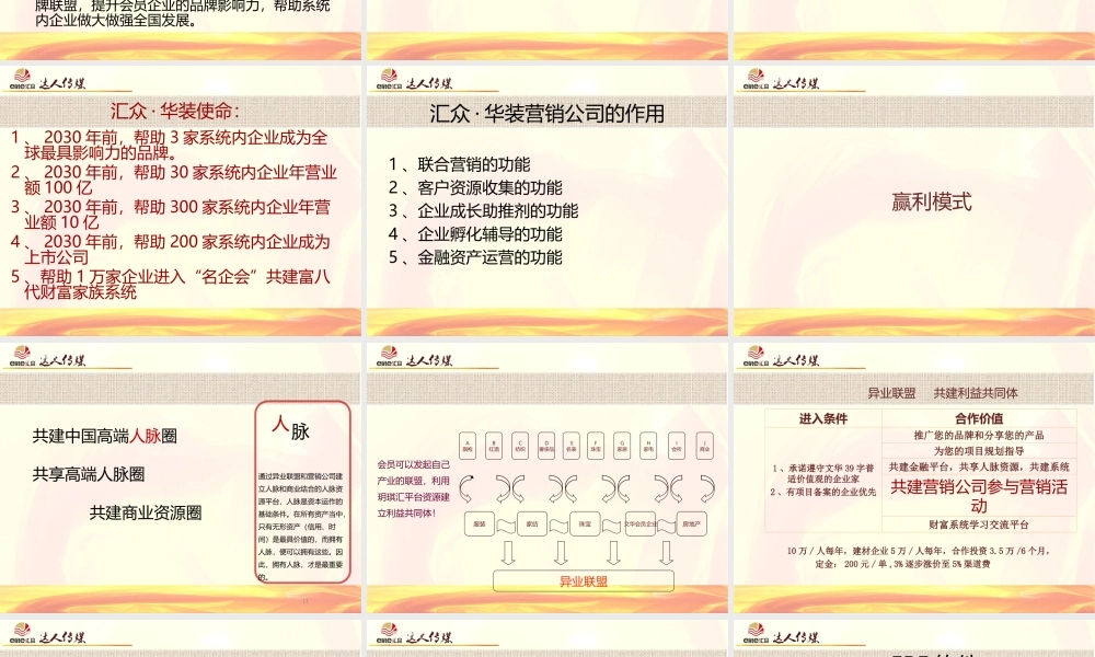 上海华装联盟商业计划书