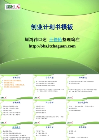 创业计划书模板(口述)