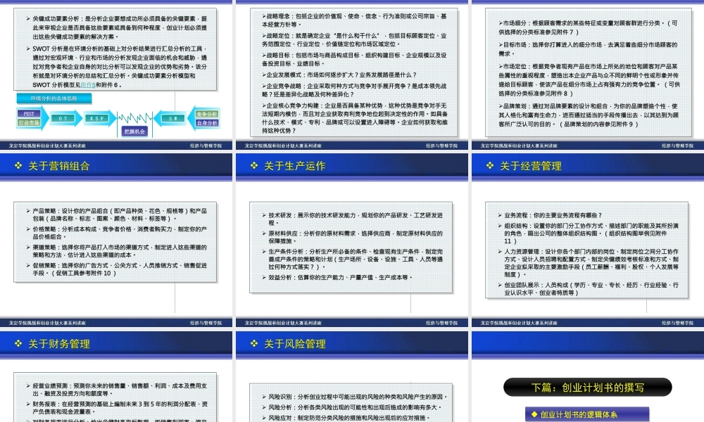 如何撰写创业计划书ppt