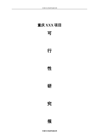 重庆XXX可研报告