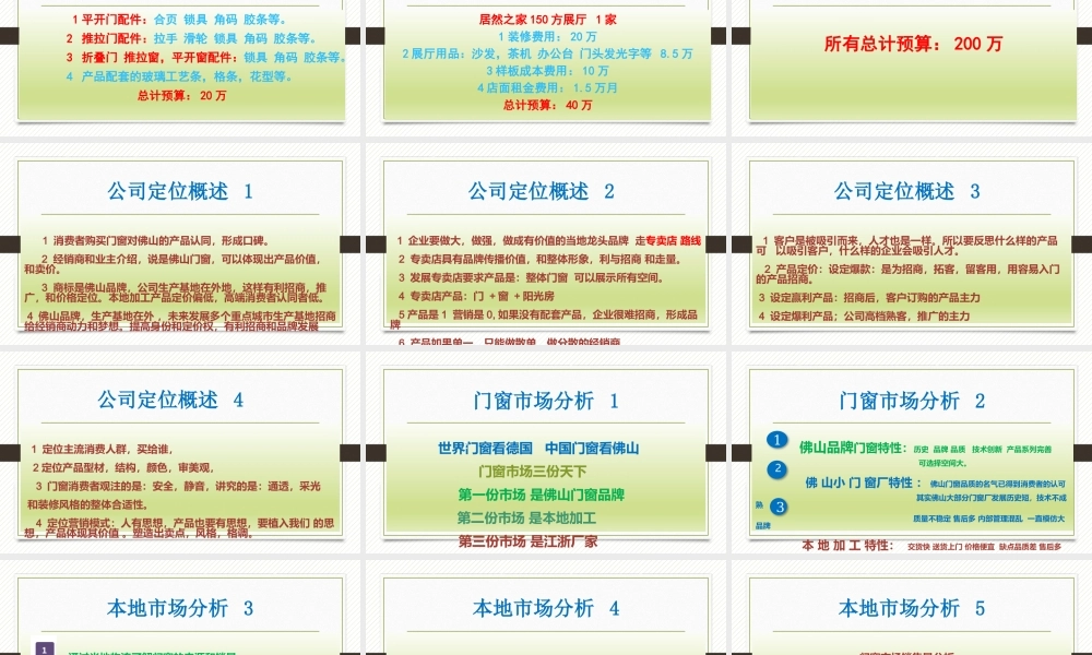 门窗商业计划书