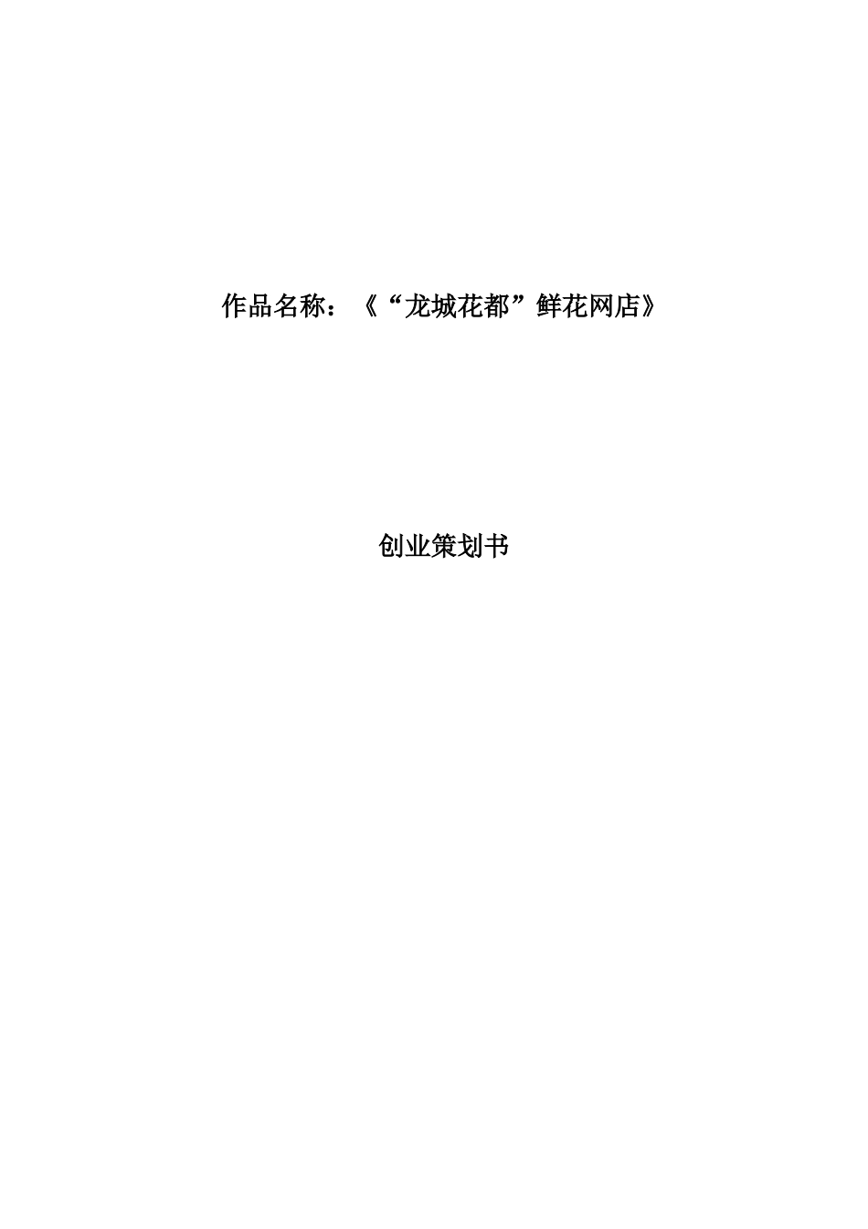 龙城花都-电子商务创业策划_第1页