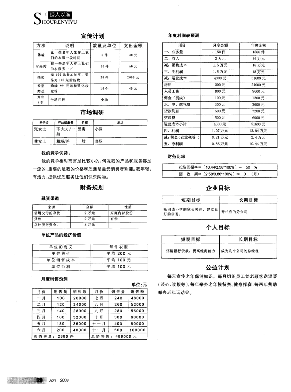 夕阳红服饰店商业计划书_第2页