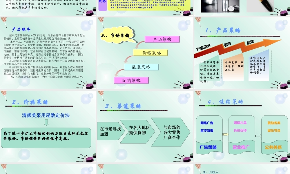 清颜美化妆品有限公司创业计划